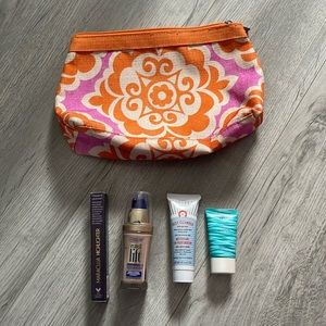 Cosmetic , skincare lot with bag